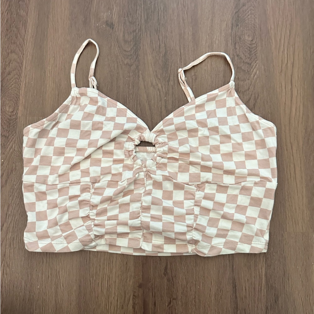 SO pink checkered tank top